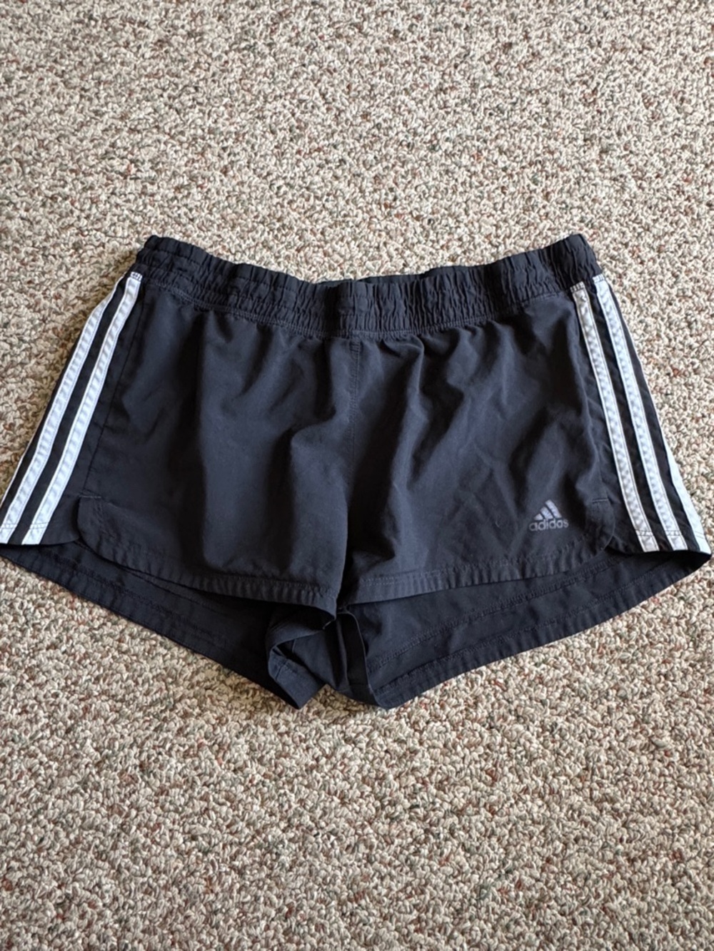 adidas Black Athletic Shorts with White Side Stripes